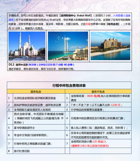 埃及迪拜异国华丽12日